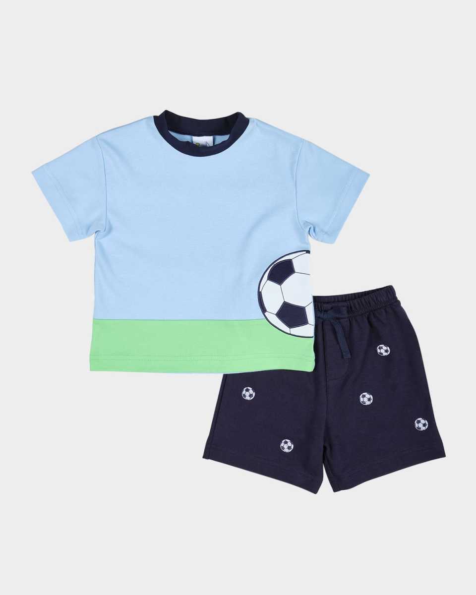 Boy's Soccer Ball Shirt & Shorts Set, Size 12M-4